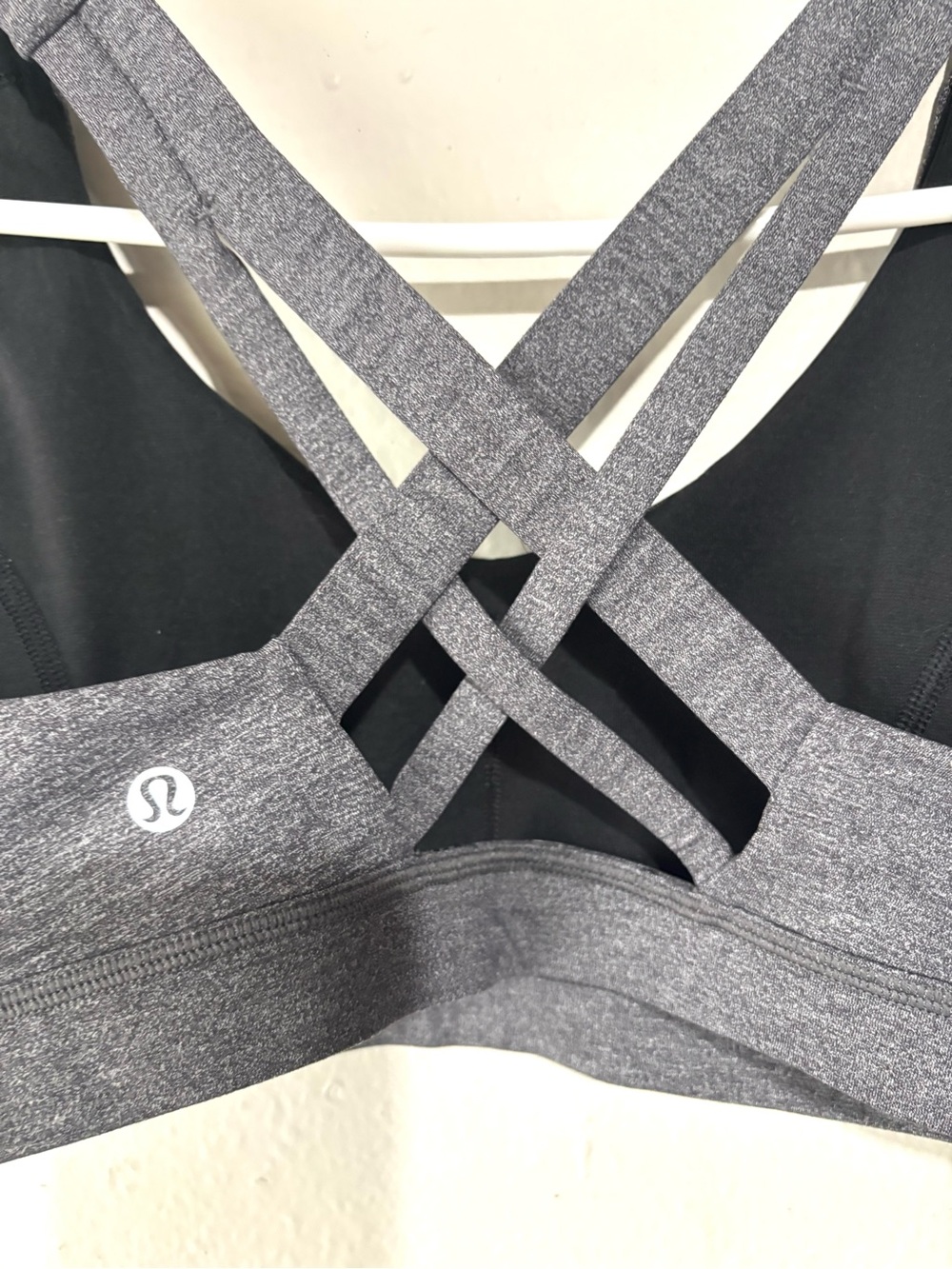 lululemon athletica Heather Gray Crisscross Back Sports Bra - Picture 4 of 8